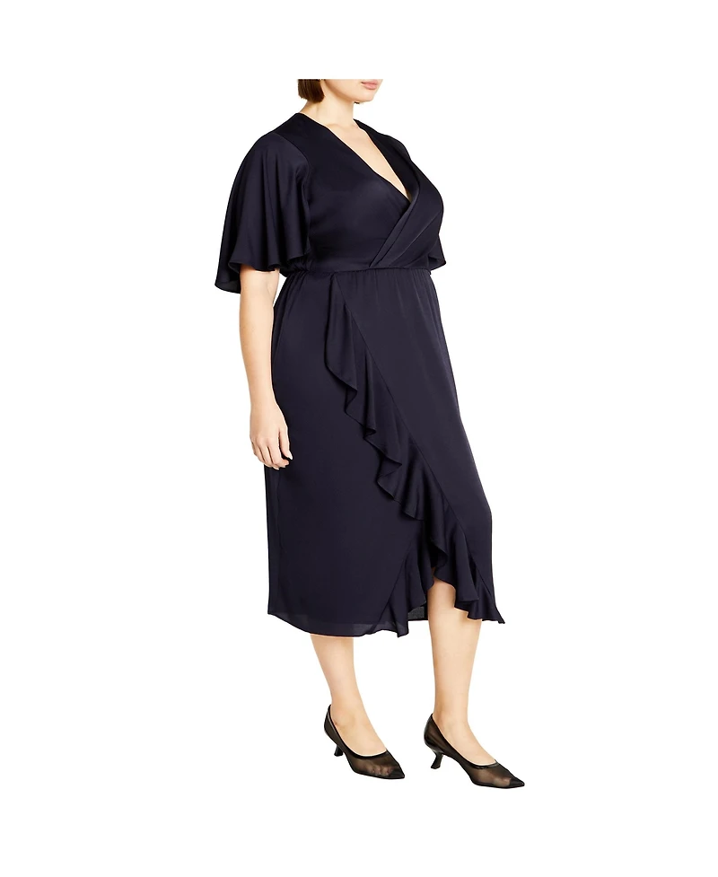 City Chic Plus Size Soft Ruffle Dress