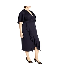 City Chic Plus Size Soft Ruffle Dress