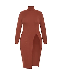 City Chic Plus Longline Split Sweater