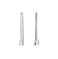 Bling Jewelry Dainty Musician Linear Long Music Note Threader Earrings Music Student Techer .925 Sterling Silver