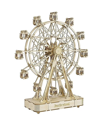 Robotime 3D Wooden Puzzle Stagecoach Model Model Kits Diy Cars Toy Gifts, Beige, 11"4"13.3"
