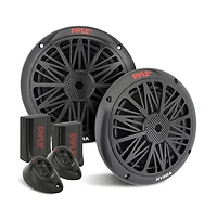 Pyle 6.5'' Marine Component Speakers, 200W, 2-Way Full Range, Black (Pair)