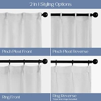 Awesome Home Madison Pinch Pleat Single Curtain Panel with Hooks and Rings, 38"X84"