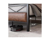 gaomon King Bed Frame, Metal Platform Bed Frame with Rustic Vintage Soft-breaded Headboard and Footboard, Noise Free, No Box Spring Needed, Easy Assem