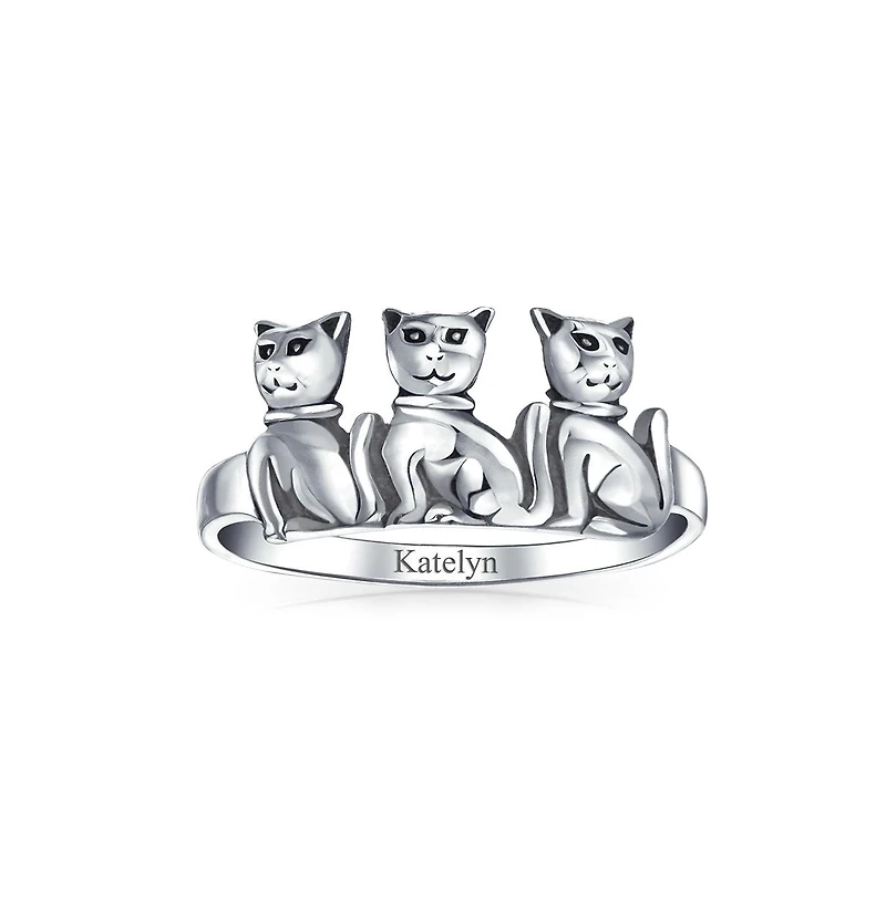 Bling Jewelry Bff Friendship Kitten Cat Band Sterling Silver Ring Best Friends