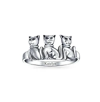 Bling Jewelry Bff Friendship Kitten Cat Band Sterling Silver Ring Best Friends