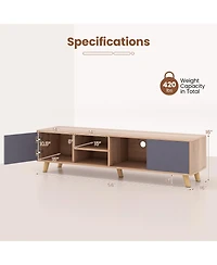 Gymax Tv Stand for Tvs up to 65'' Modern Rustic Tv Cabinet w/ Open Shelf TV Console Table