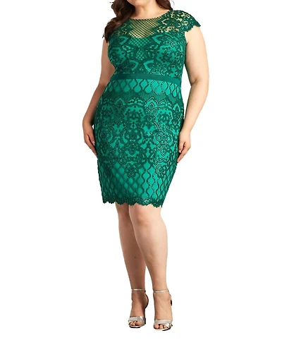 Tadashi Shoji Miranda Sequin Embroidered Dress - Plus