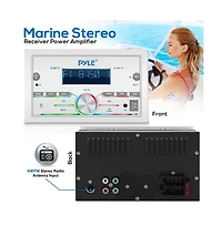 Pyle Marine Bluetooth Stereo Receiver, Double Din, 300W, Lcd Display