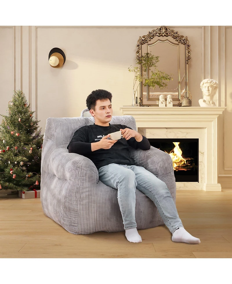 Bean Bag Chair with High-Density Memory Foam, Sofa Chair for Bedroom, Living Room, Office-The Pop Home