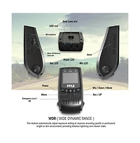 Pyle Dual Camera Car Dash Cam & Backup Camera, 1080p Full Hd, Waterproof