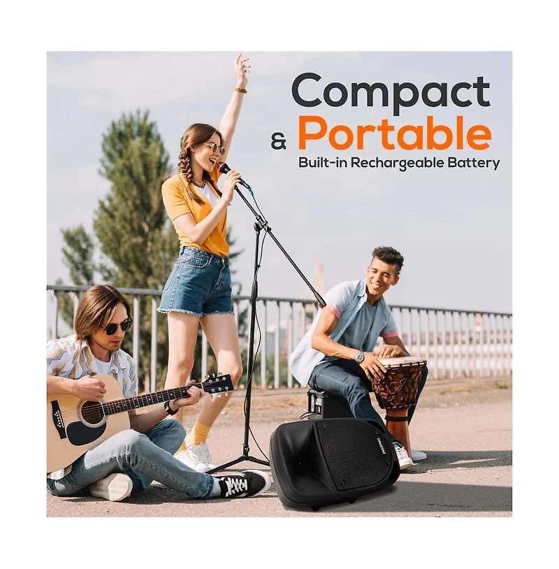 Pyle Bluetooth Pa Speaker with Wireless Microphone – Portable Karaoke System with Rechargeable Battery, MP3/Usb/Sd, Uhf Wireless Mic, 1200W