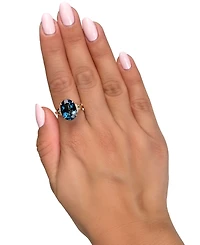 Le Vian London Blue Topaz (6-3/8 ct. t.w.) & Diamond (1/20 ct. t.w.) Oval Ring in 14k Yellow Gold