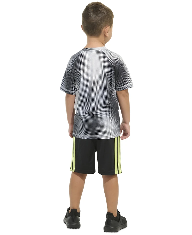adidas Toddler & Little Boys Short-Sleeve Raglan Printed T-Shirt & Shorts, 2 Piece Set
