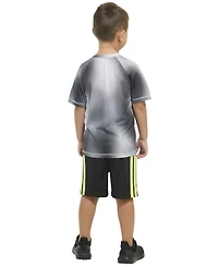 adidas Toddler & Little Boys Short-Sleeve Raglan Printed T-Shirt & Shorts, 2 Piece Set