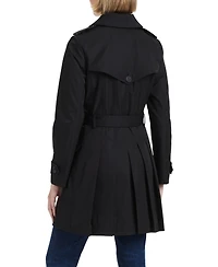 Kate Spade New York Women s Short Single-Breasted Pleated Back Trench Coat