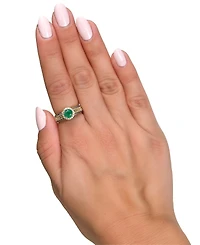 Le Vian Costa Smeralda Emerald (1/2 ct. t.w.) & Diamond (1/3 ct. t.w.) Ornate Ring in 14k Yellow Gold
