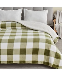 Linery & Co. Velvet Plush Reversible Sherpa Throw Blanket