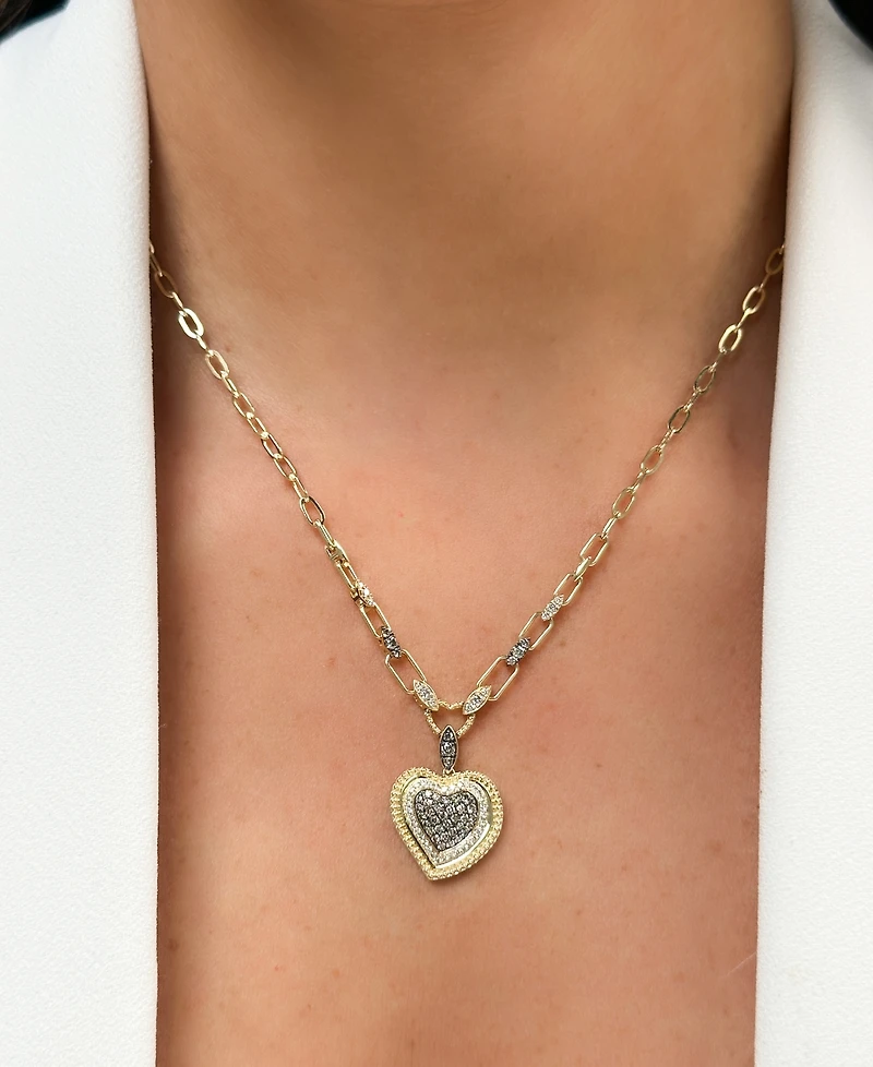 Godiva x Le Vian Diamond Heart Pendant Necklace (3/4 ct. t.w.) in 14k Yellow Gold, 17" + 2" extender