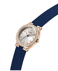 Guess Women's Analog Blue Silicone Watch, 32mm