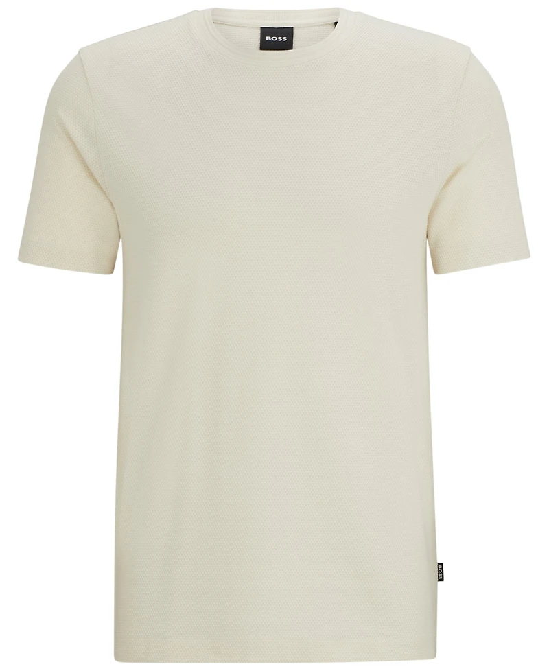 Boss by Hugo Men's Cotton-Blend Bubble-Jacquard T-Shirt