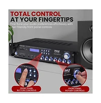 Pyle Bluetooth Hybrid Amplifier Receiver - Home Theater Pre-Amplifier with Wireless Streaming Ability, MP3/Usb/Sd/Aux/Fm Radio (3000W Max)