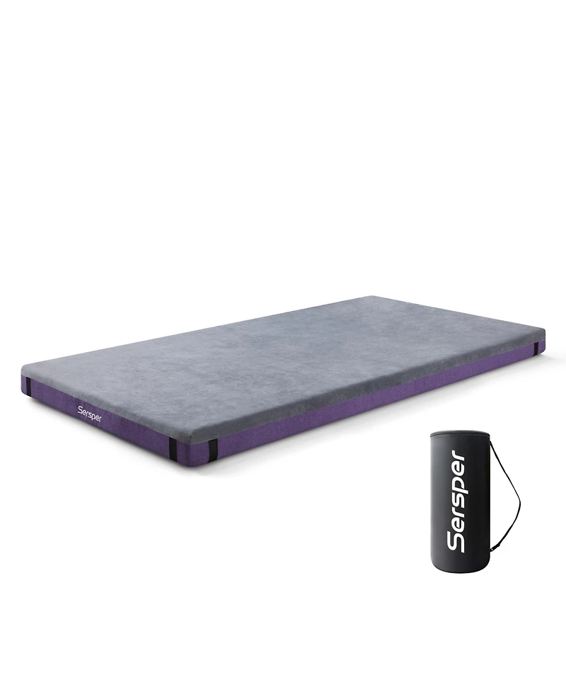 Sersper Gel Memory Foam Camping Mattress Sleeping Pad 4 Inch Portable Floor Mat Roll Up