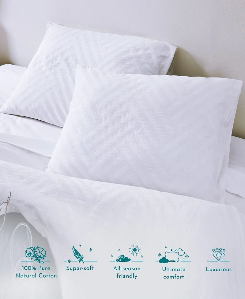 3-Piece Duvet Cover Set, Luxury 100% Cotton King Comforter with 2 Pillow Shams, Button Closure, Corner Ties by California Design Den