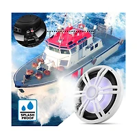Pyle 12" Slim Waterproof Subwoofer with Rgb Lights & Remote