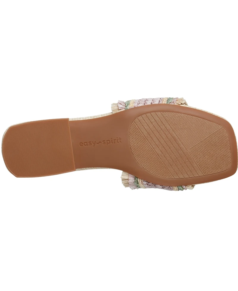 Easy Spirit Women's Graciela Raffia Block Heel Sandals