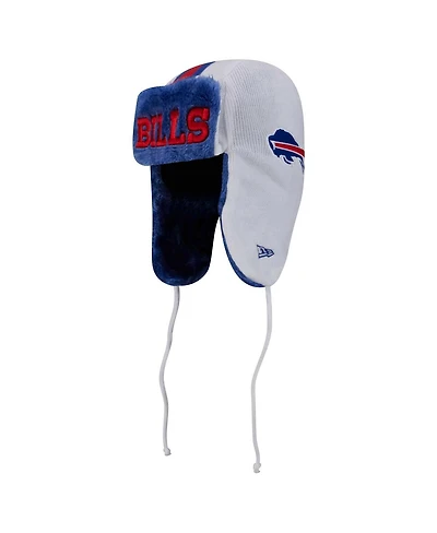 New Era Men's White Buffalo Bills Helmet Head Trapper Knit Hat