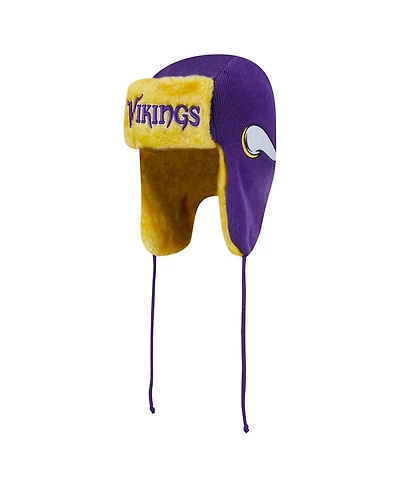 New Era Men's Purple Minnesota Vikings Helmet Head Trapper Knit Hat