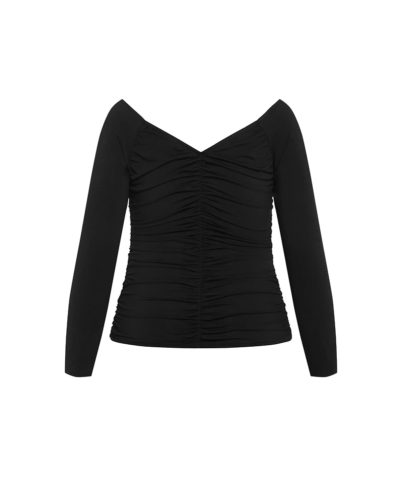 City Chic Plus Ruched Sally Top