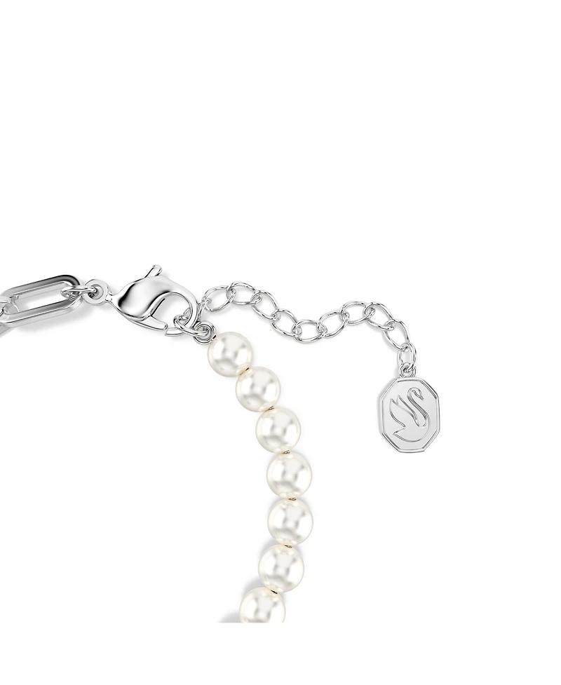 Swarovski Swan Black, Rhodium Plated, Crystal Chain Bracelet
