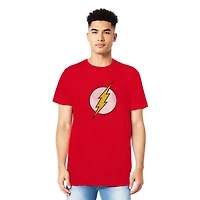 Dc Flash Mens Dc Comics Flash Flash Logo Short Sleeve Adult Tee / T-Shirt