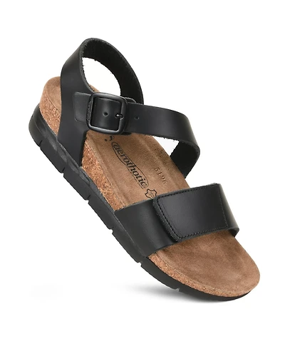 Aerothotic - Serena Double Strappy Open Toe Comfortable Leather Platform Sandals