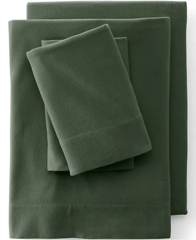 Lands' End Comfy Super Soft Cotton Flannel Bed Sheet Set - 5oz