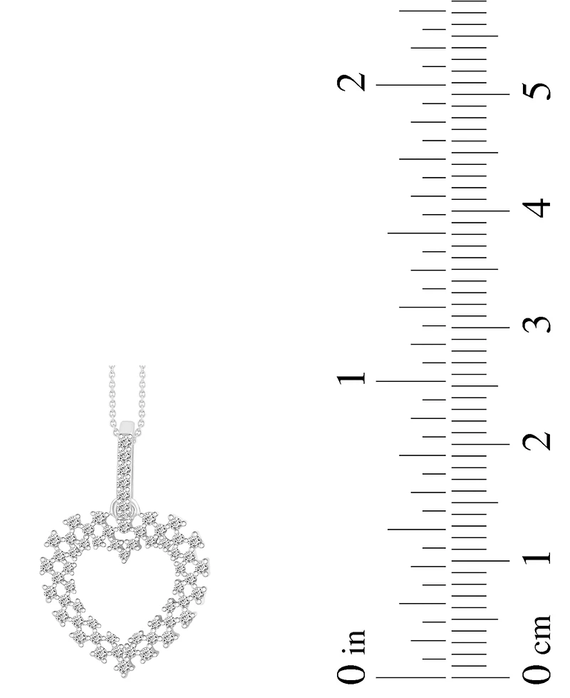 Diamond Heart Pendant Necklace (1/4 ct. t.w.) in 10k White Gold