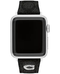 Coach Women's Black Coach Signature Canvas Leather Strap Band for Apple Watch 38mm, 40mm, 41mm