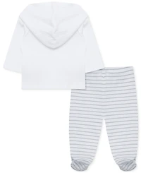 Little Me Baby Ducks Cotton Cardigan & Footed Pants, 2 Piece Set