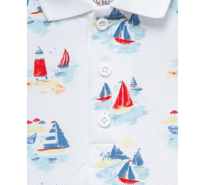 Little Me Baby Boys Breezy Cotton Polo Shirt & Shorts, 2 Piece Set
