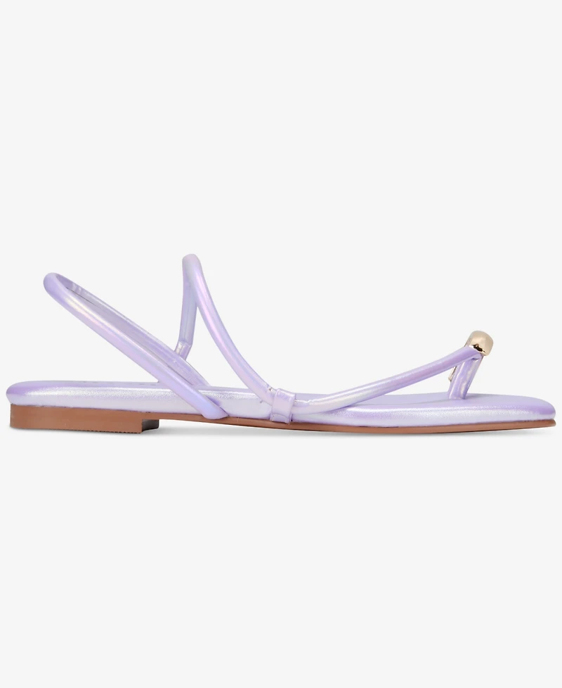Smash Shoes Women's Charlotte Gold Toe Strappy Flat Sandals - Extended Sizes Available
