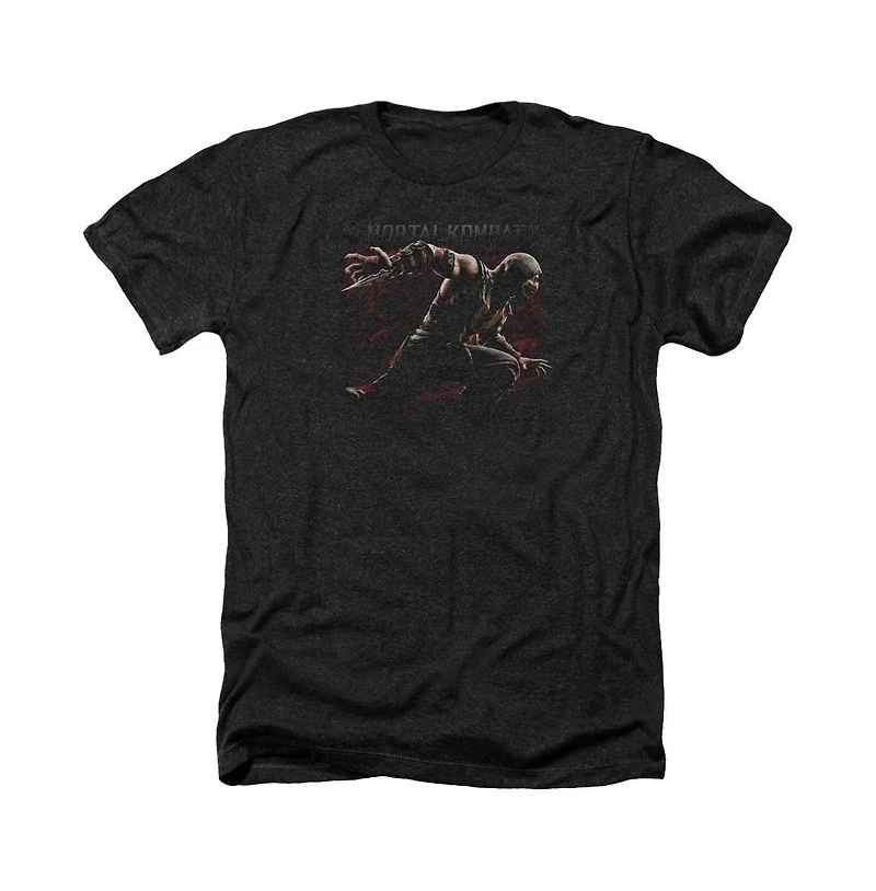 Mortal Kombat X Mens Scorpion Lunge Adult Heather Tee / T-Shirt