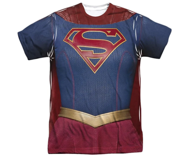 Supergirl Mens Uniform Short Sleeve Adult Poly Crew Tee / T-Shirt