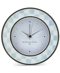 Mackenzie-Childs Sterling Check Round Desk Clock