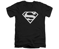 Superman Mens Logo Short Sleeve Adult V Neck Premium Cotton Tee / T-Shirt