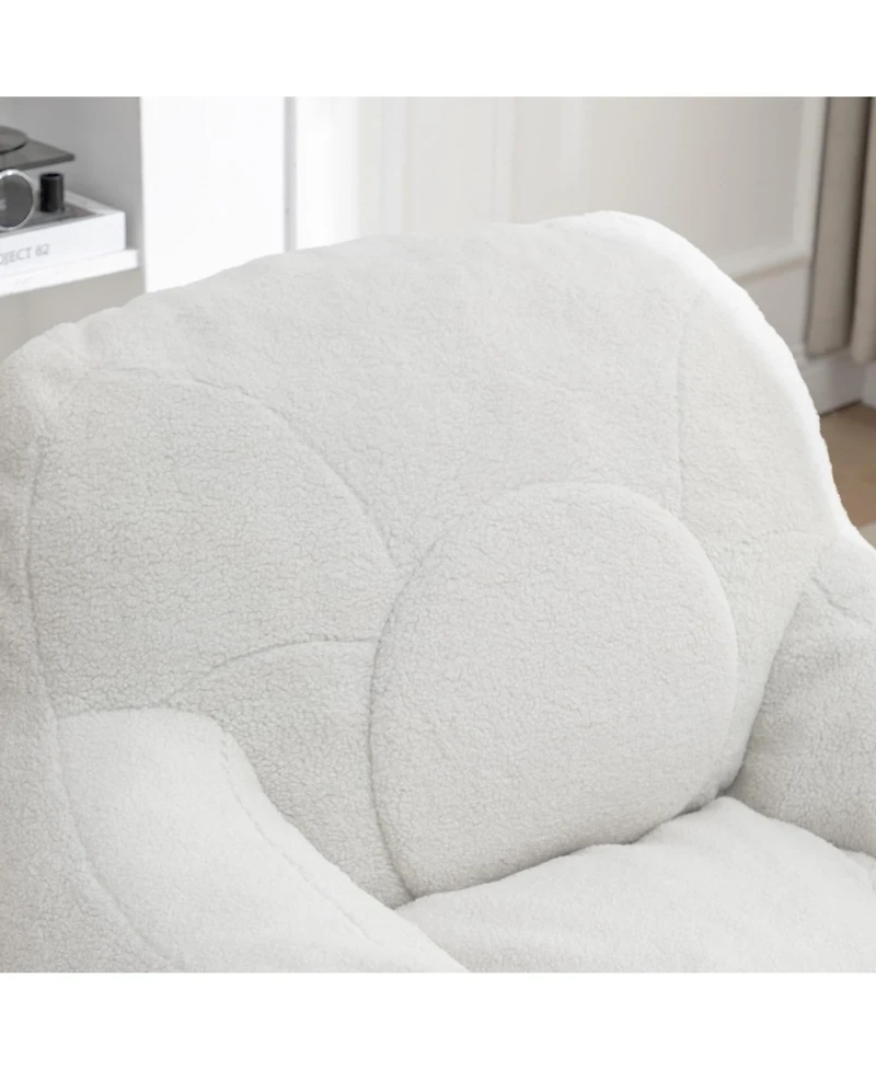 Cozy Bean Bag Chair with Memory Foam Filling, Tufted Faux Fur Bean Bag Sofa-The Pop Home