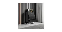 Wlive Dresser for Bedroom with 4 Drawers Nightstand Chest of Tall Sturdy Metal Frame Hallway Living Room Closet