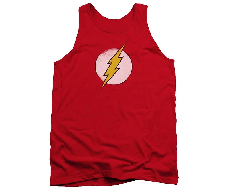 Dc Flash Mens Comics Rough Logo Adult Tank Top
