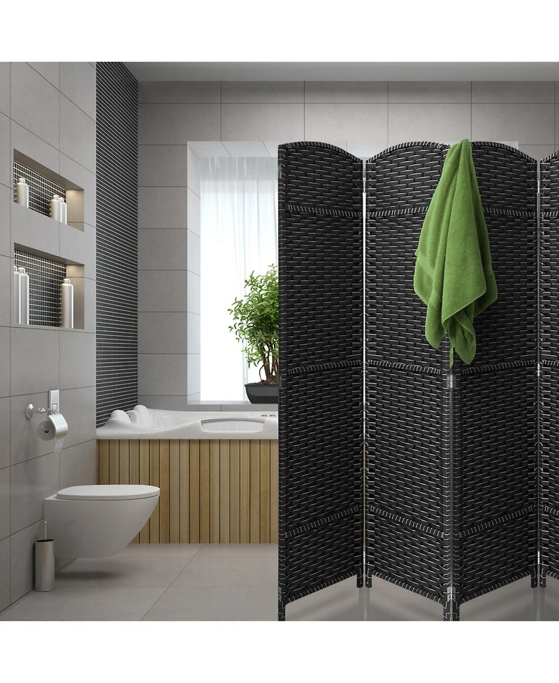 Sorbus 8 Panel Room Divider Panel, 6 ft. Tall Extra Wide Double Hinged Panels - Folding Privacy Screens - Gray Line